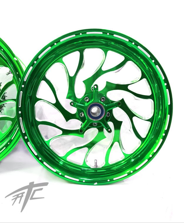 、 NINJA 360 FAT TIRE ILLUSION GREEN HELLIAN WHEELS 10-15 KAWASAKI