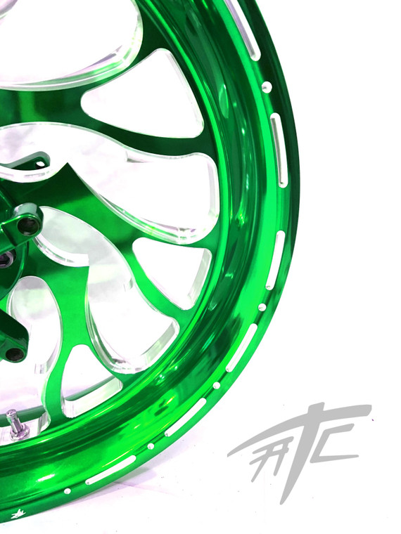 NINJA 360 FAT TIRE ILLUSION GREEN HELLIAN WHEELS 10-15 KAWASAKI
