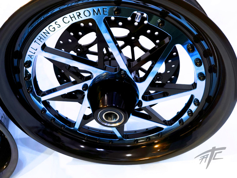 NINJA 300 FAT TIRE BLACK & CANDY BLUE SWITCHBACK WHEELS 06-11