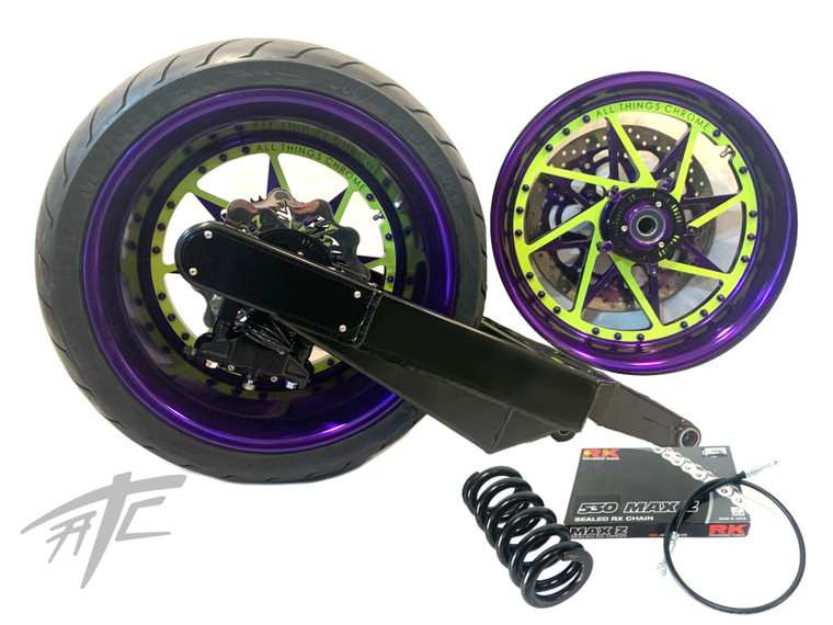 NINJA 300 OSD FAT TIRE KIT PURPLE/NEON SWITCHBACK WHEEL 04-10