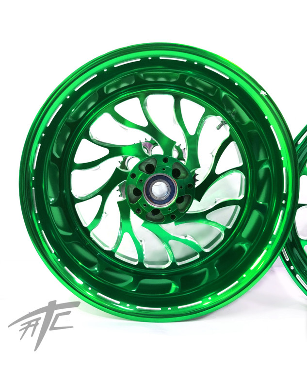 S NINJA 330 FAT TIRE ILLUSION GREEN HELLIAN WHEELS 10-15 KAWASAKI