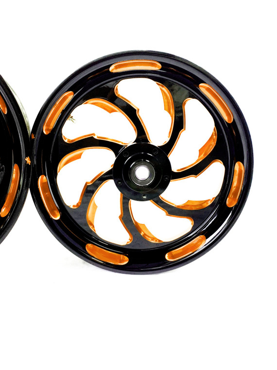 NINJA 360 FAT TIRE BLACK & ORANGE SAMURAI WHEELS 10-15 KAWASAKI