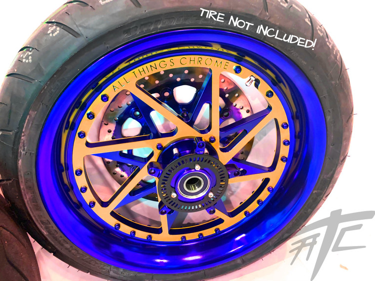 。。。 NINJA 300 FAT TIRE BLUE & ORANGE SWITCHBACK WHEELS 06-11 KAWASAKI