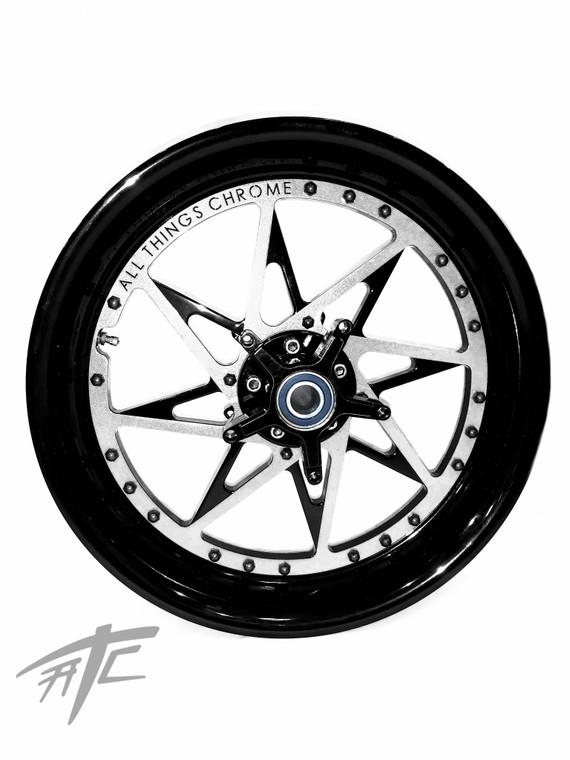 NINJA 300 FAT TIRE BLACK & SILVER SWITCHBACK WHEELS 12-20 KAWASAKI