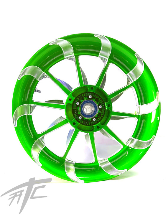 NINJA 300 FAT TIRE CANDY GREEN CONTRAST TORNADO WHEELS 10-15