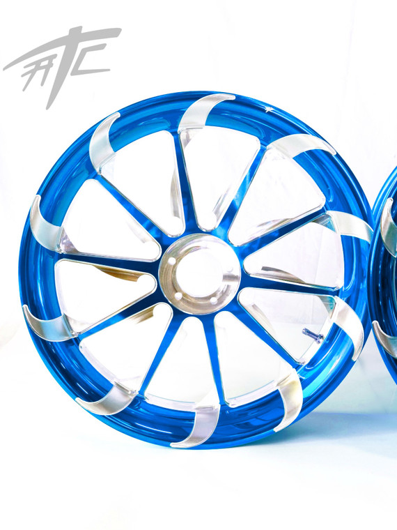 NINJA 330 FAT TIRE CANDY BLUE CONTRAST TORNADO WHEELS 06-11