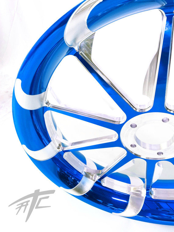 NINJA 330 FAT TIRE CANDY BLUE CONTRAST TORNADO WHEELS 06-11