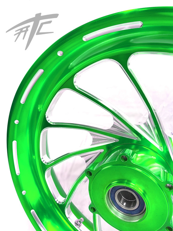 ZX14 360 FAT TIRE CANDY GREEN CONTRAST TURBO WHEELS 06-11 KAWASAKI