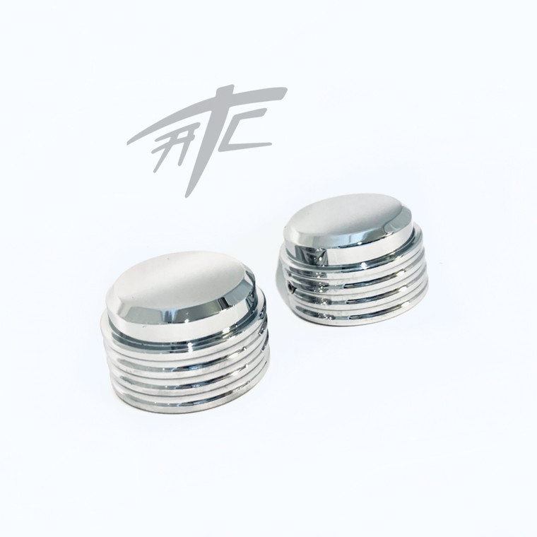 ZX-14 SMOOTH CHROME BILLET FORK CAPS 2006-2020 KAWASAKI NINJA ZX