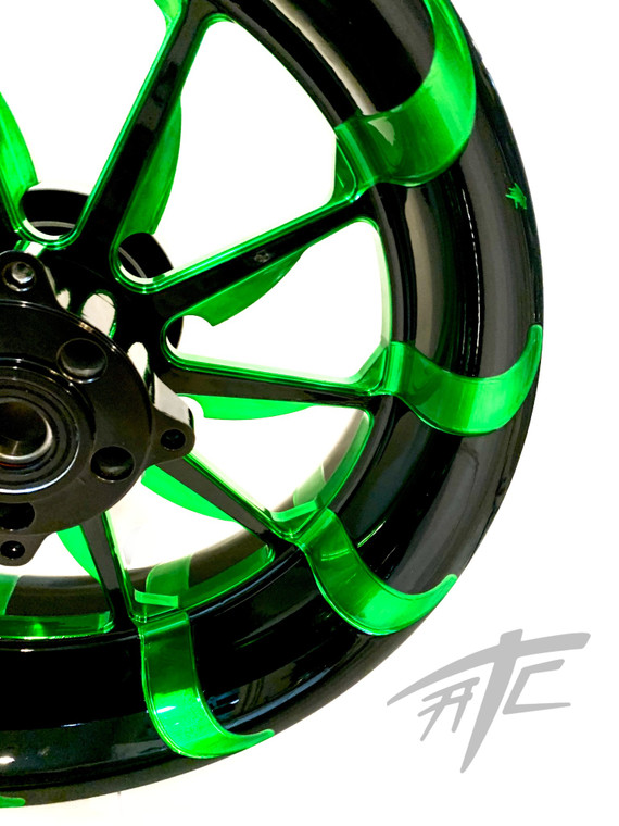 ZX-10R 300 FAT TIRE BLACK AND GREEN TORNADO WHEELS 10-15