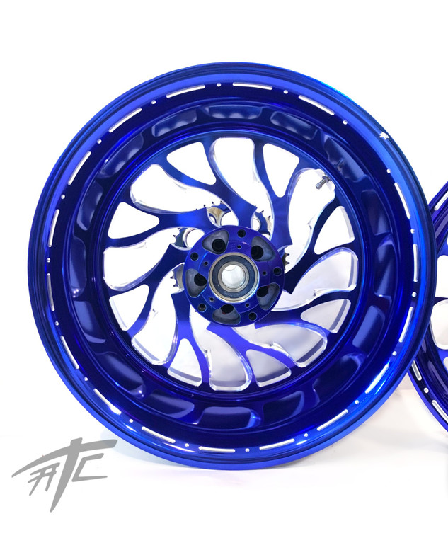 ZX-12 330 FAT TIRE ROYAL BLUE CONTRAST HELLIAN WHEELS 00-05 NINJA
