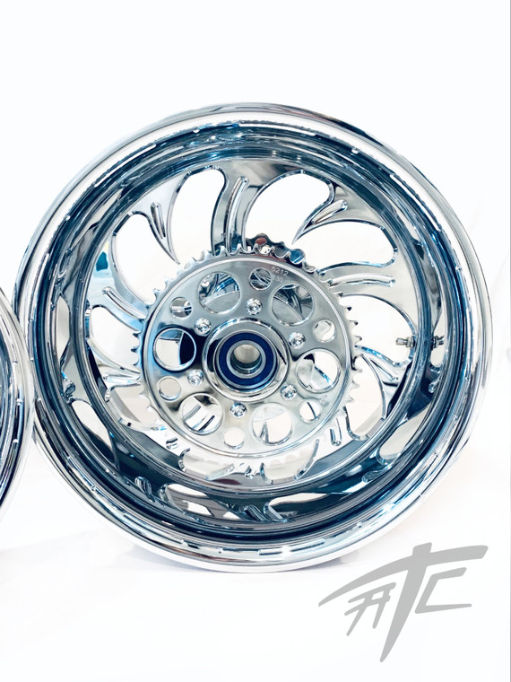 、 ZX-14R 360 FAT TIRE CHROME SHARK TOOTH WHEELS 12-20 NINJA ZX-14R