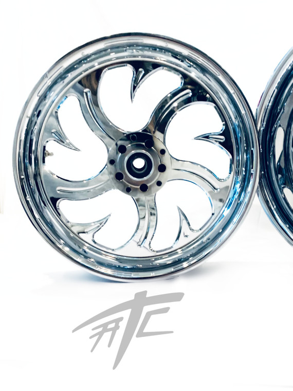 ZX-14 360 FAT TIRE KIT CHROME SHARK TOOTH WHEELS 06-11 NINJA ZX-14