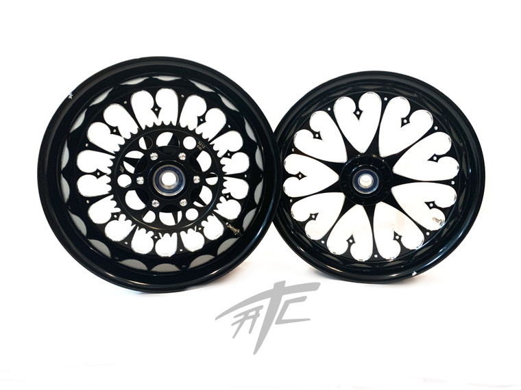 YZF 300 FAT TIRE BLACK CONTRAST CUT STILETTO WHEELS 04-08 YZF R1