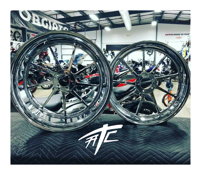 A NINJA 360 FAT TIRE CHROME OMNI WHEELS 04-10 KAWASAKI NINJA ZX-10R