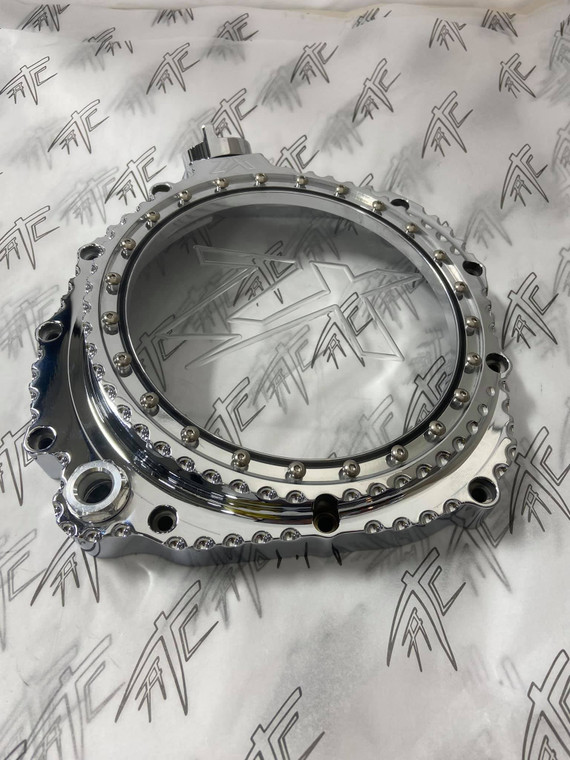 F ZX-14 CHROME DIAMOND CUT SEE THROUGH CLUTCH COVER 2006-2011