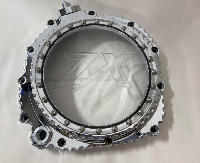 【s.】 ZX-14 CHROME DIAMOND CUT SEE THROUGH CLUTCH COVER 2006-2011