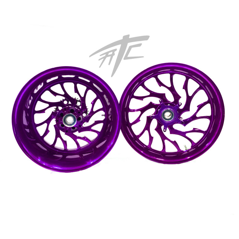 NINJA 300 FAT TIRE CANDY PURPLE HELLIAN WHEELS 12-20 KAWASAKI