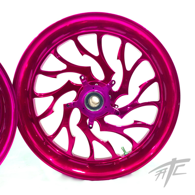 ys‼︎ NINJA 300 FAT TIRE RASPBERRY PINK HELLIAN WHEELS 04-15