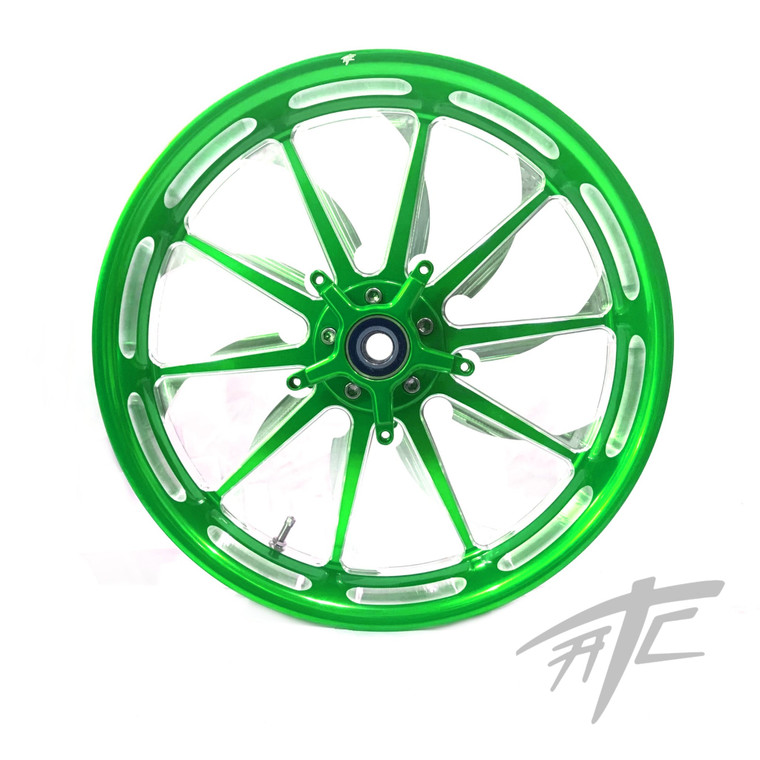 3本セット NINJA 300 FAT TIRE LIME GREEN CONTRAST LAUNCH WHEELS 00-05