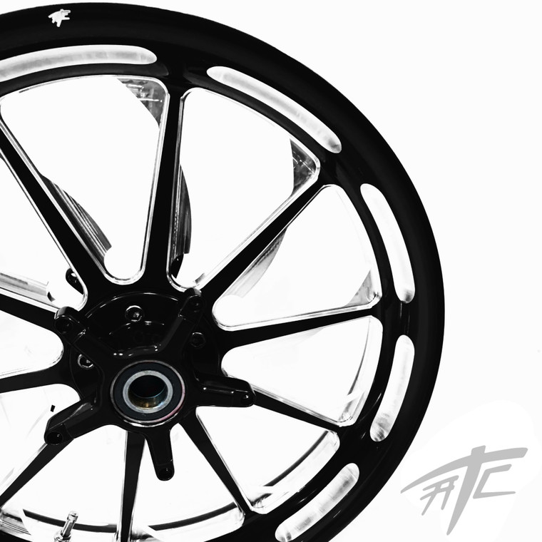 専用　② NINJA 300 FAT TIRE BLACK CONTRAST CUT LAUNCH WHEELS 06-11 KAWASAKI