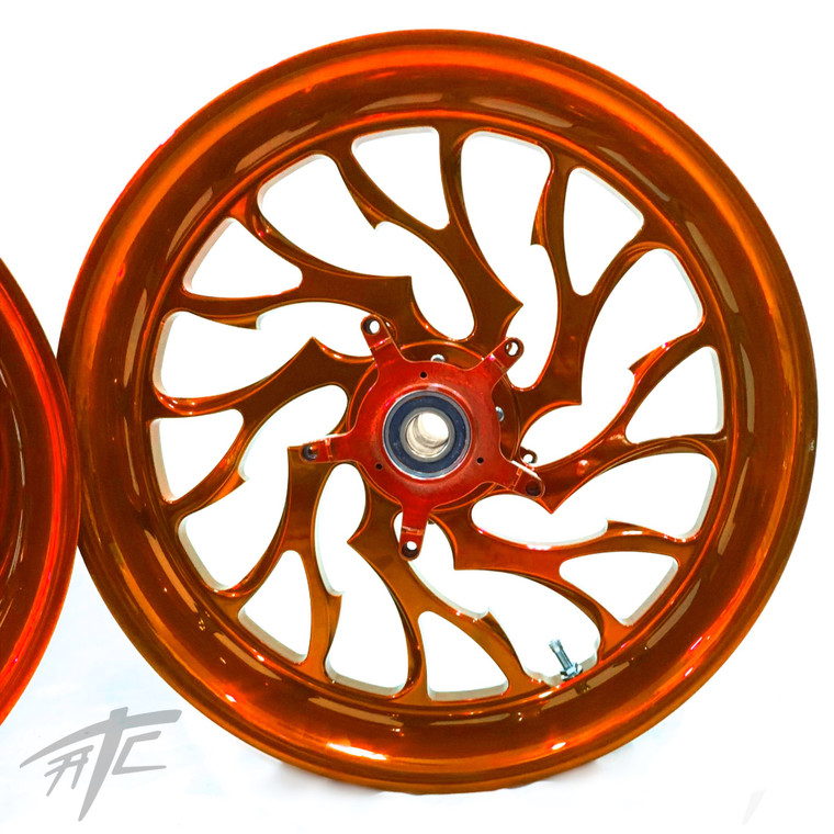 NINJA STOCK SIZE CANDY ORANGE HELLIAN WHEELS 06-11 KAWASAKI NINJA