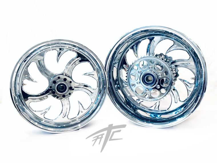 NINJA 330 FAT TIRE CHROME SHARK TOOTH WHEELS 00-05 KAWASAKI NINJA