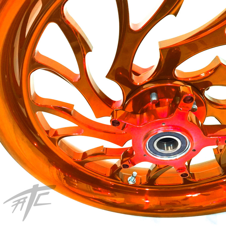 NINJA 360 FAT TIRE CANDY ORANGE HELLIAN WHEELS 12-20 KAWASAKI