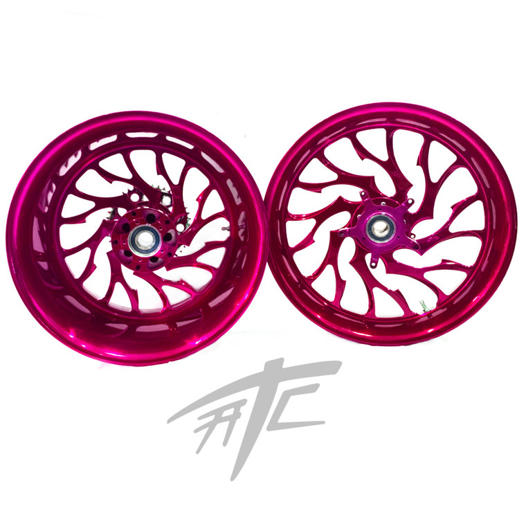 GSXR 360 FAT TIRE RASPBERRY PINK HELLIAN WHEELS 01-05 SUZUKI GSXR 600 750