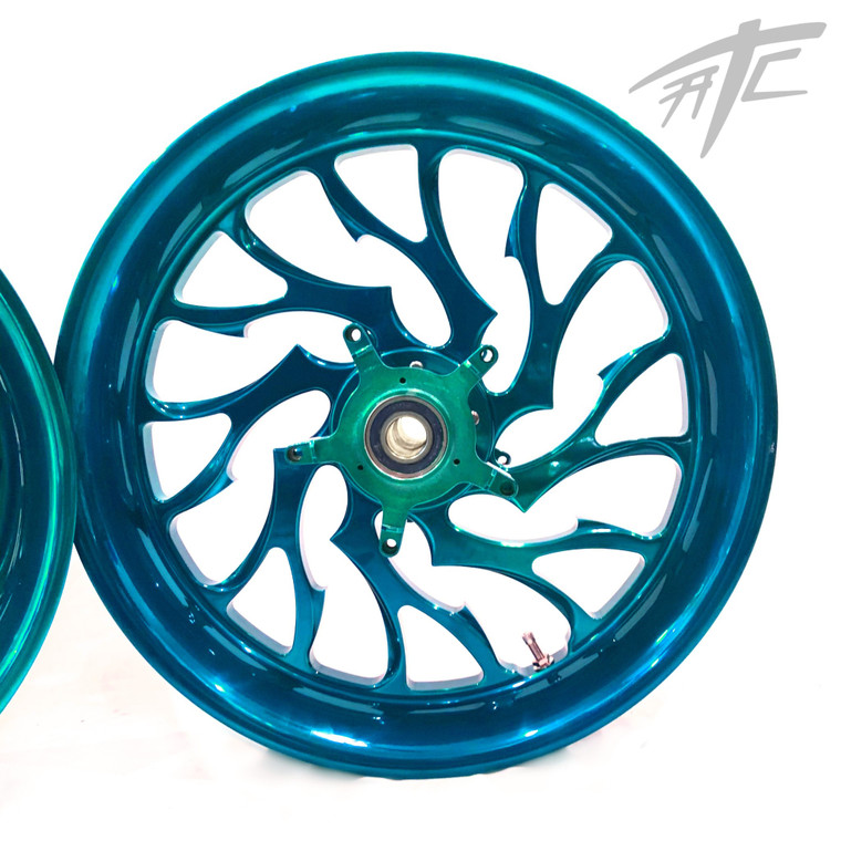 NINJA 360 FAT TIRE SAPPHIRE BLUE HELLIAN WHEELS 12-20 KAWASAKI