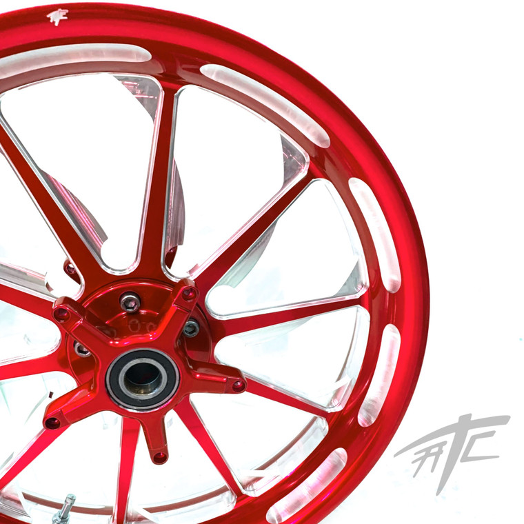 ＄ NINJA 240 FAT TIRE CANDY RED CONTRAST LAUNCH WHEELS 06-11 KAWASAKI