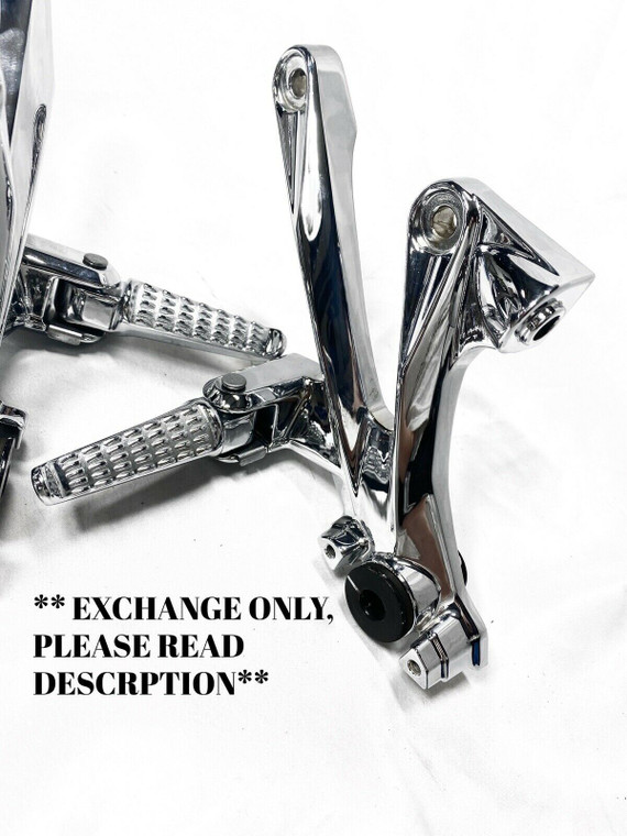 ZX14 !!EXCHANGE!! CHROME OEM REAR FOOT PEGS & BRACKETS ALL