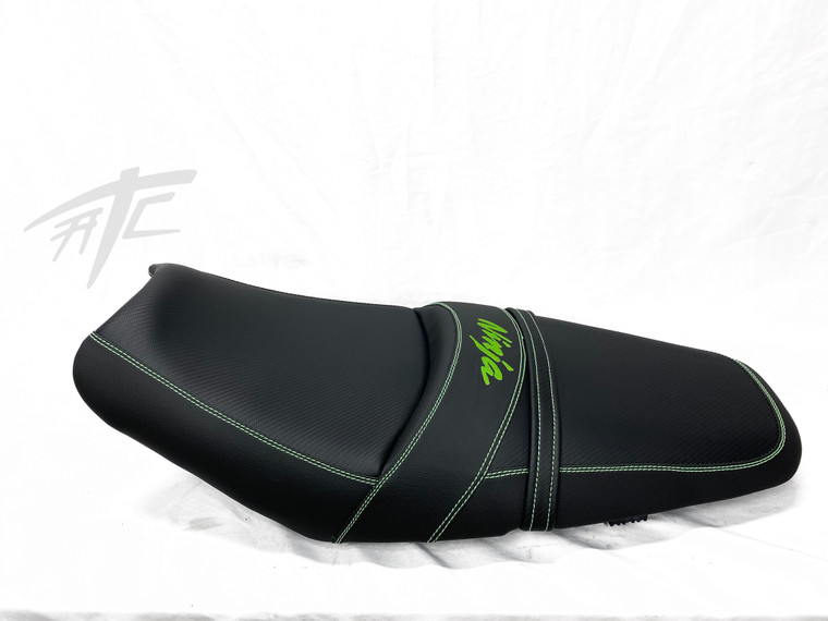 ZX14 !!EXCHANGE!! REUPHOLSTERED OEM SEAT BLACK/GREEN 06-11