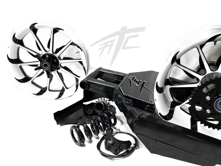 300 OSD FAT TIRE KIT WHITE & BLACK TORNADO WHEELS 04-15 KAWASAKI