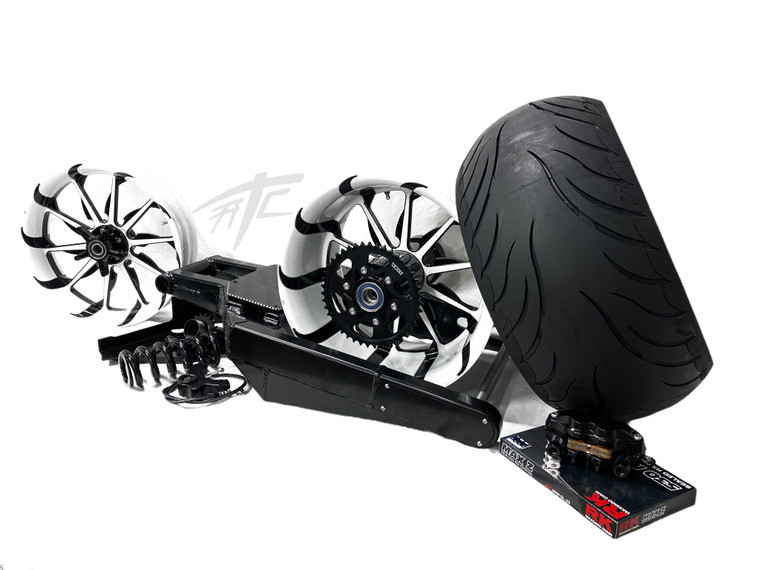 330 OSD FAT TIRE KIT WHITE & BLACK TORNADO WHEELS 06-11 KAWASAKI