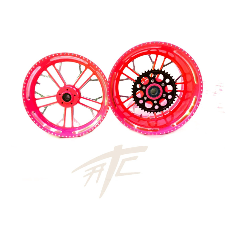 NINJA 300 FAT TIRE CANDY RED CONTRAST CUT KILO WHEELS 12-20 KAWASAKI NINJA ZX-14