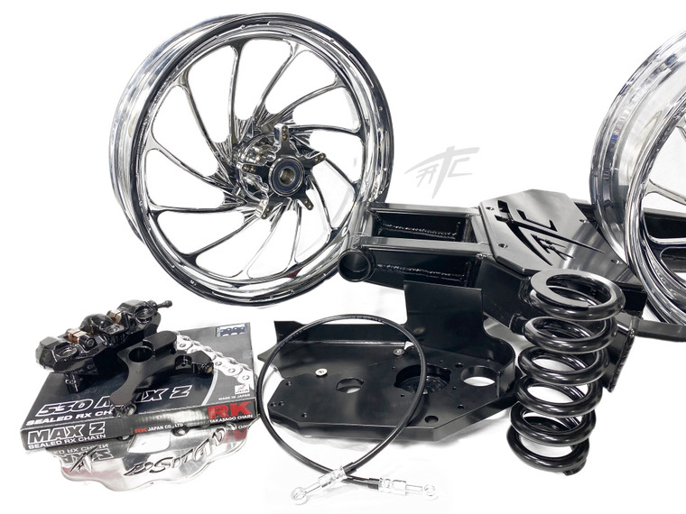 360 OSD FAT TIRE KIT CHROME TURBO WHEELS 06-11 KAWASAKI NINJA ZX