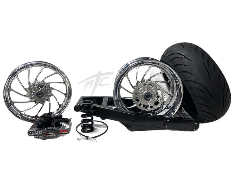 240 STEALTH FAT TIRE KIT CHROME TURBO WHEELS 12-20 KAWASAKI NINJA