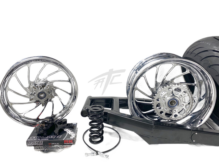 にの 240 STEALTH FAT TIRE KIT CHROME TURBO WHEELS 00-05 KAWASAKI NINJA