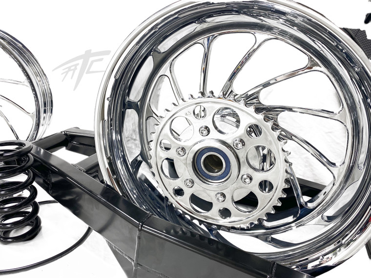 oby 240 STEALTH FAT TIRE KIT CHROME TURBO WHEELS 00-05 KAWASAKI NINJA