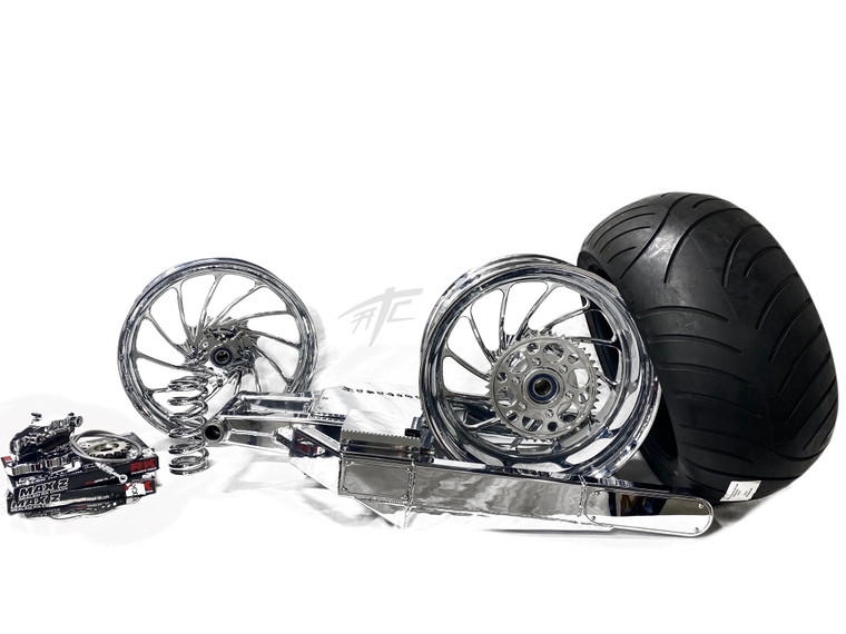 330 STEALTH FAT TIRE KIT CHROME ARM TURBO WHEELS 08-20 SUZUKI GSXR 600 750