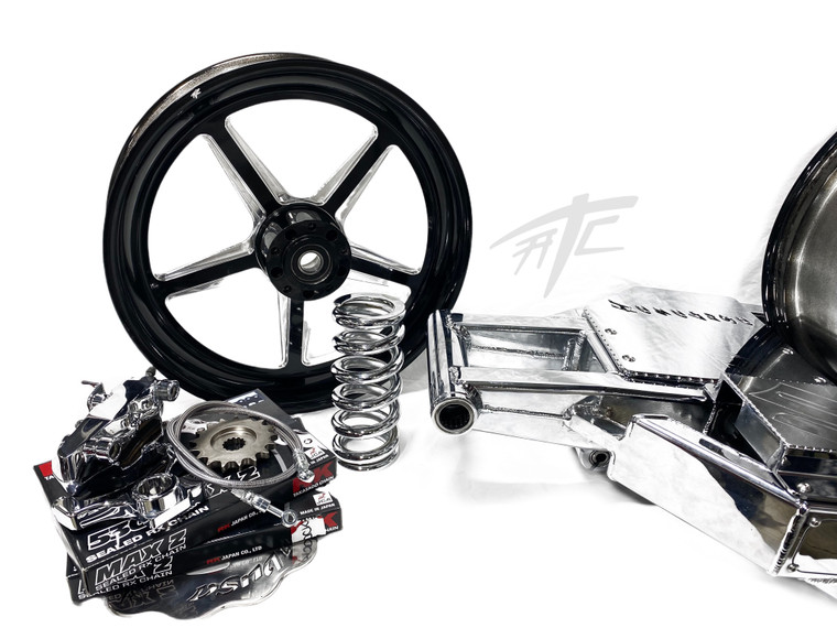 300 CHROME FAT TIRE KIT BLACK CONTRAST ALLSTAR WHEEL 12-20