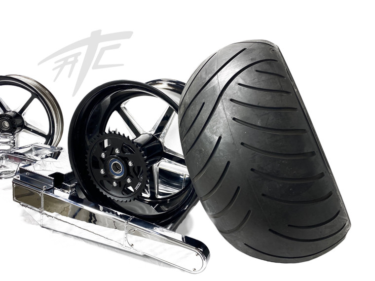 300 CHROME FAT TIRE KIT BLACK CONTRAST ALLSTAR WHEEL 12-20