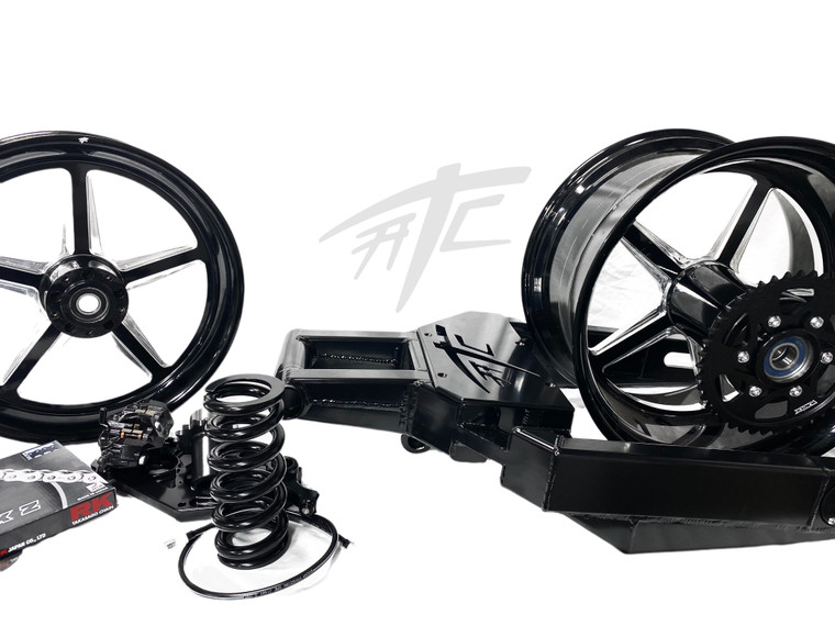 オーダー 300 OSD FAT TIRE KIT BLACK CONTRAST ALL STAR WHEELS 00-05 KAWASAKI