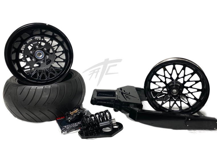 、  300 OSD FAT TIRE KIT BLACK CONTRAST BANDIT WHEELS 00-05 KAWASAKI