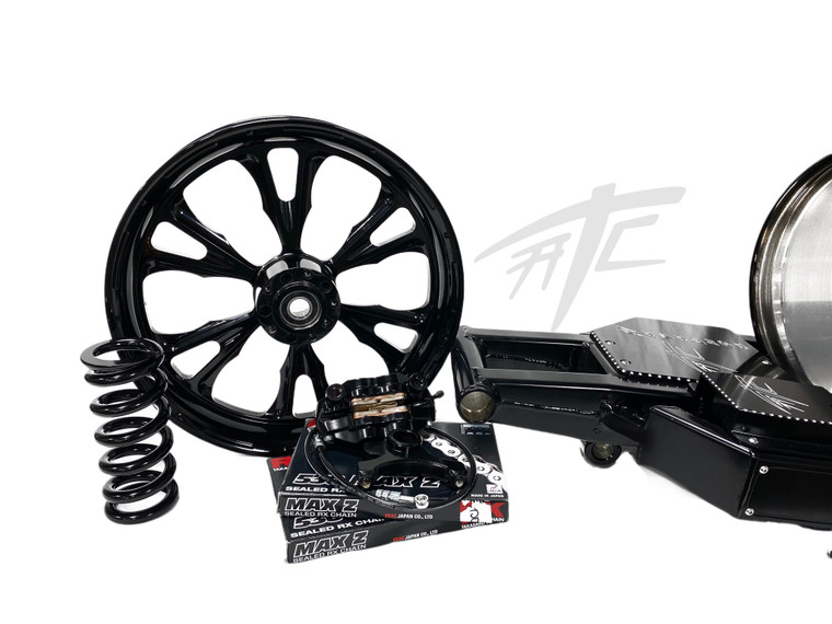 ブラック1 KAWASAKI 360 STEALTH FAT TIRE KIT SOLID BLACK VANDETTA WHEELS 04