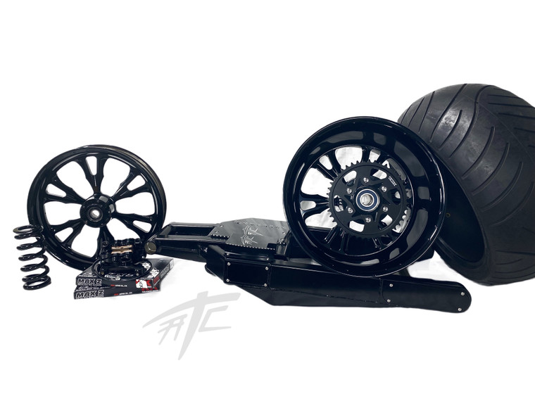 KAWASAKI 360 STEALTH FAT TIRE KIT SOLID BLACK VANDETTA WHEELS 00