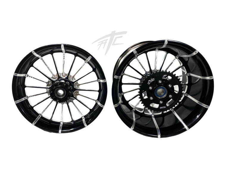 NINJA 360 FAT TIRE BLACK CONTRAST INFIDEL WHEELS 06-11 KAWASAKI