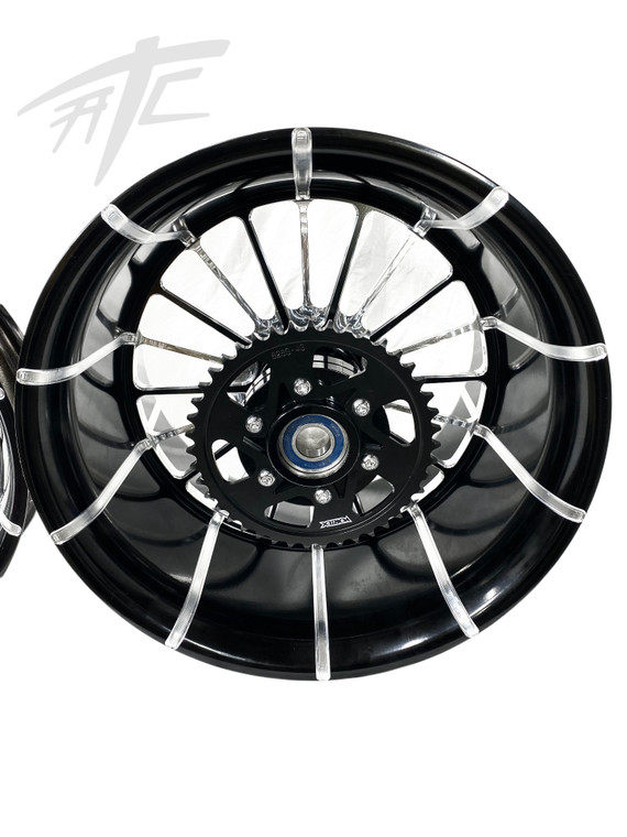 NINJA 300 FAT TIRE BLACK CONTRAST INFIDEL WHEELS 04-15 KAWASAKI