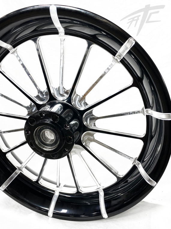 NINJA 300 FAT TIRE BLACK CONTRAST INFIDEL WHEELS 04-15 KAWASAKI